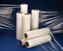 seven rolls of stretch film for palletizing materials