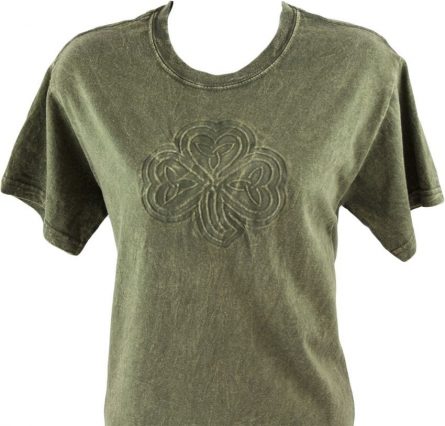 gray t-shirt with embossing embossing application for fabric reliefs